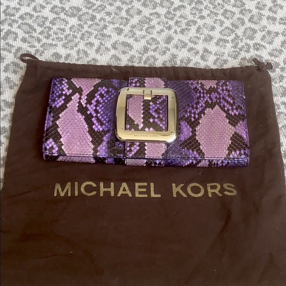 Michael Kors animal skin clutch